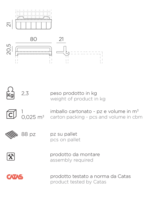 Półka do fotela lub sofy Nardi Maximo Terra MaximoPortaoggetti_sizes