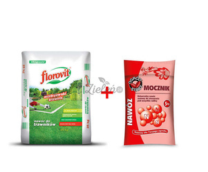 Zestaw nawozów do trawnika Florovit 25kg + Mocznik 5kg