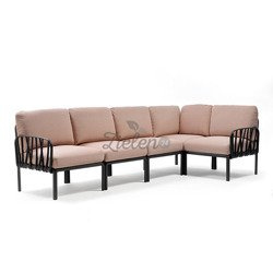 Sofa modułowa Nardi Komodo 5 Antracite acrilico Rosa Quarzo
