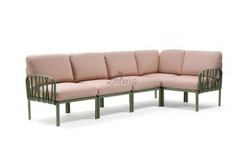 Sofa modułowa Nardi Komodo 5 Agave acrilico Rosa Quarzo