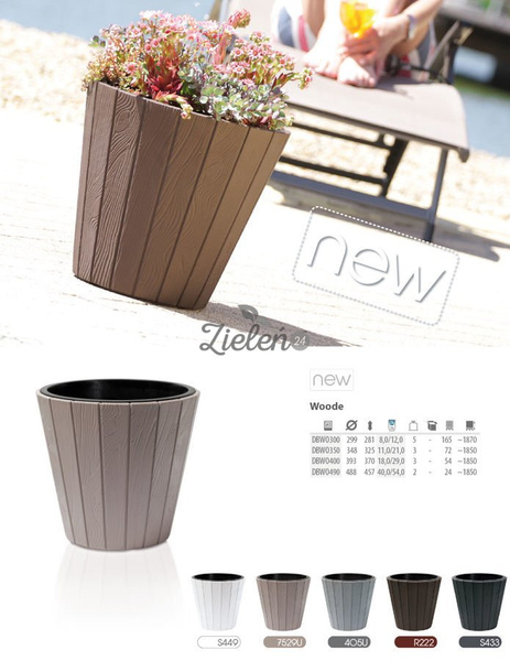 Doniczka plastikowa Woode 350mm mocca Prosperplast