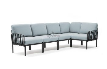 Sofa modułowa Nardi Komodo 5 Antracite acrilico Ghiaccio Sunbrella