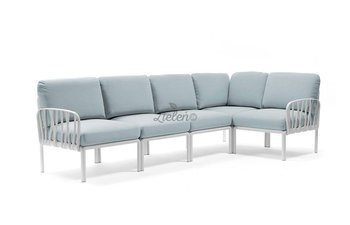 Sofa modułowa Nardi Komodo 5 Bianco acrilico Ghiaccio Sunbrella