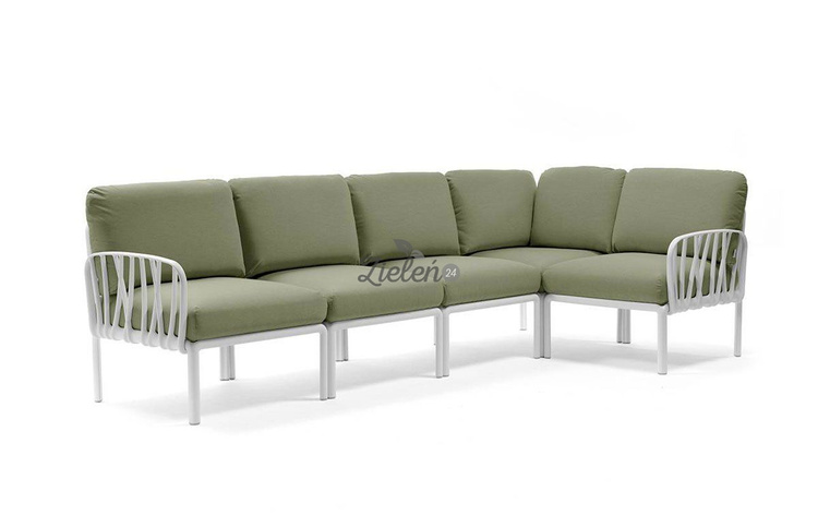 Sofa modułowa Nardi Komodo 5 Bianco acrilico Giungla Sunbrella