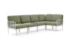 Sofa modułowa Nardi Komodo 5 Bianco acrilico Giungla Sunbrella