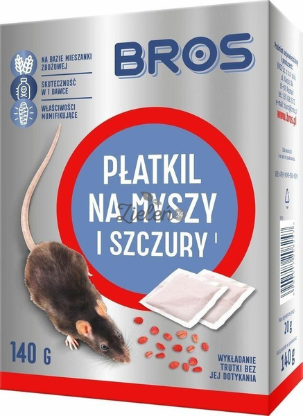Trutka na myszy i szczury Płatkil - płatki 140 g Bros