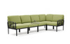 Sofa modułowa Nardi Komodo 5 Antracite acrilico Avocado Sunbrella