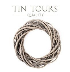 Szary wianek wiklinowy 30cm