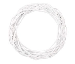 Biały wianek wiklinowy 25cm