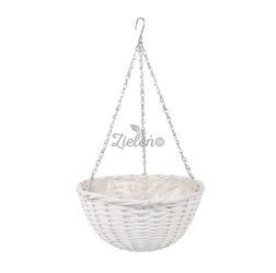 Kosz wiszący na kwiaty biały