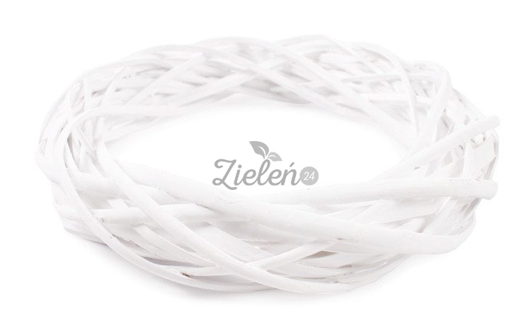 Biały wianek wiklinowy 30cm