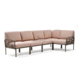 Sofa modułowa Nardi Komodo 5 Tortora acrilico Rosa Quarzo
