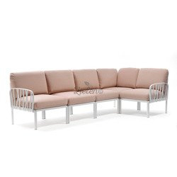 Sofa modułowa Nardi Komodo 5 Bianco acrilico Rosa Quarzo