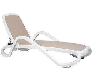 Leżak Nardi Alfa biały z siedziskiem Tortora