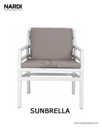 Fotel z poduszkami Nardi Aria Bianco Grigio Sunbrella®